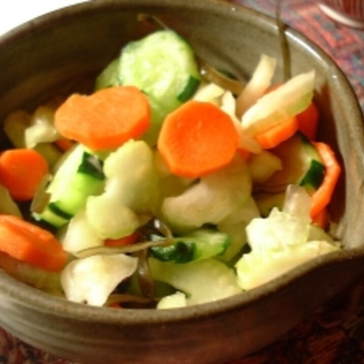 残り野菜で　夏野菜のレモン風味つけもの